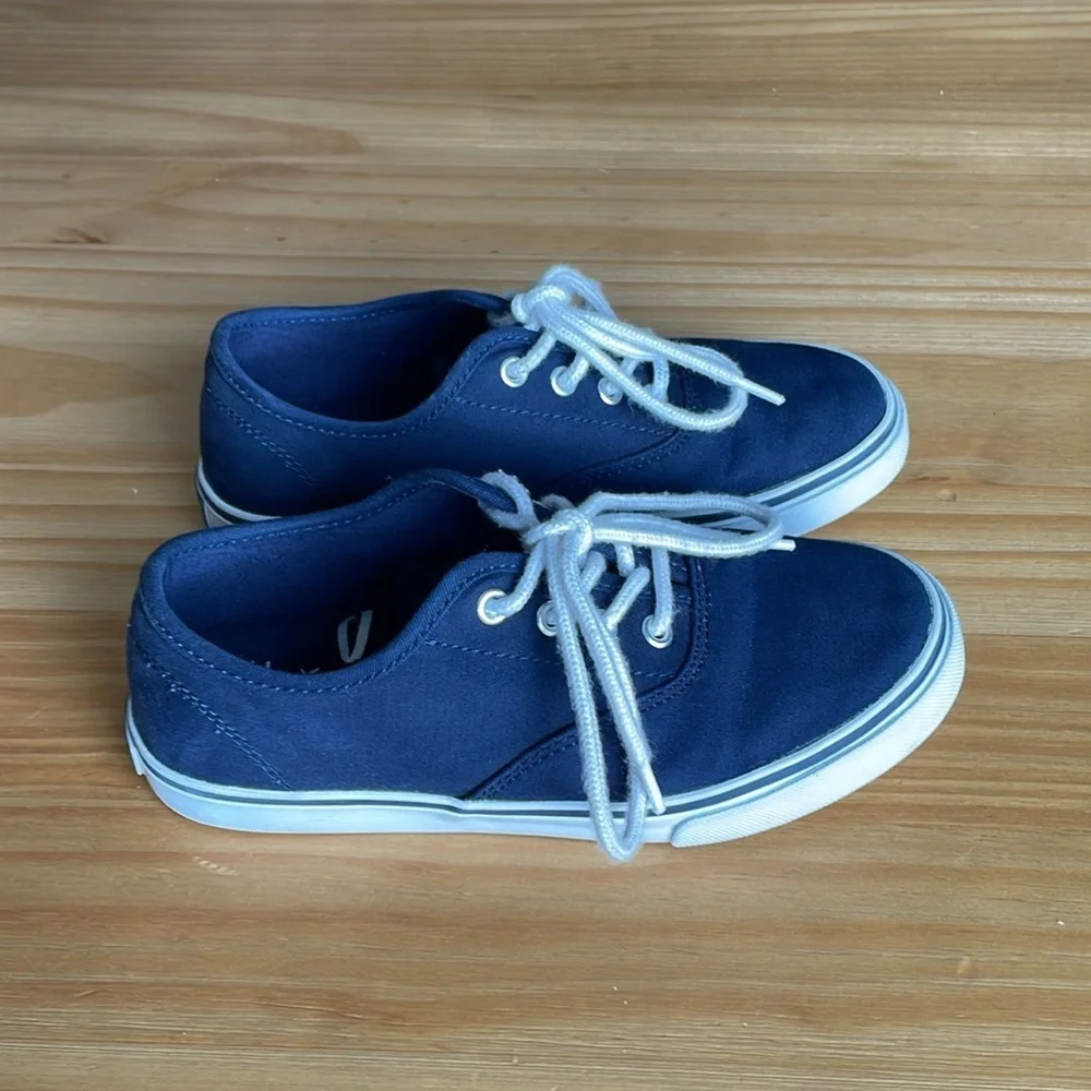 Janie & Jack Navy Blue and White Sneaker